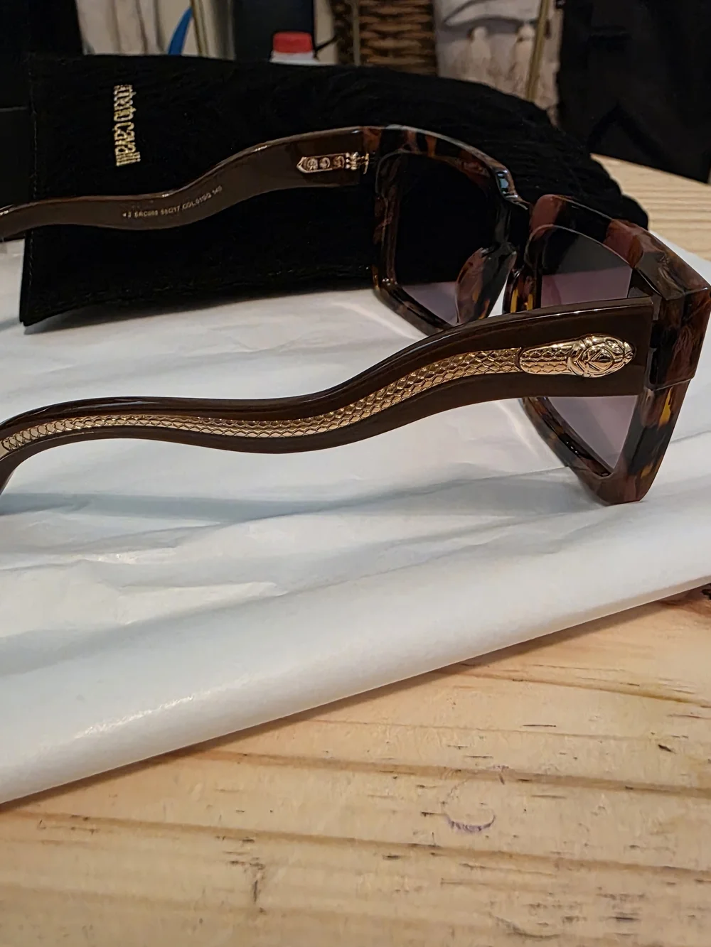 Roberto Cavalli Unisex Brown Tortoiseshell Sunglasses